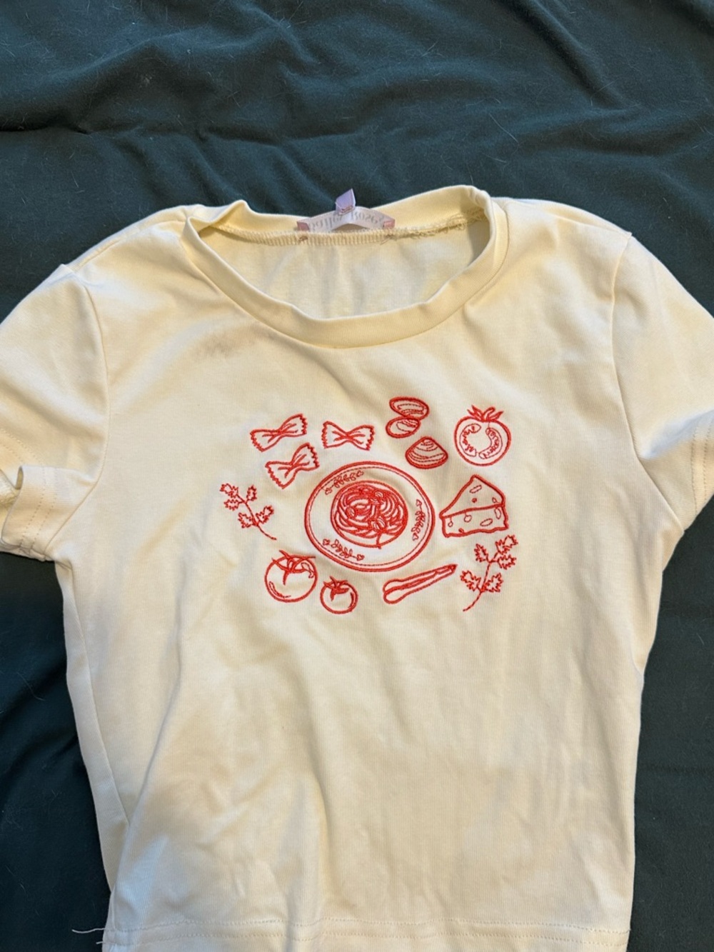 Pasta cropped baby tee